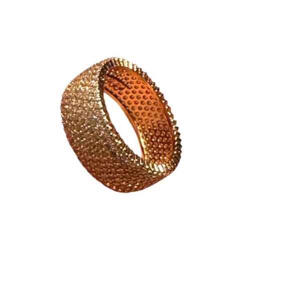 Macy’s 14k Rose Gold over sterling silver row multi row cubic zirconia Band Ring - Picture 5 of 6